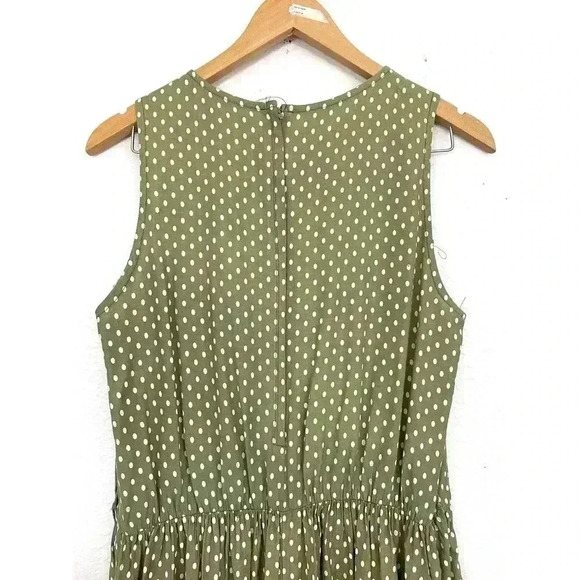 VTG You Babes Women's Green Romper Shorts Sleeveless Sz 13 White Polka Dots - Picture 4 of 8